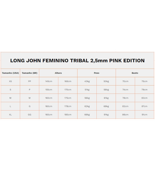 Long John Feminino Surf Motion 2,5mm Tribal - Pink Edition